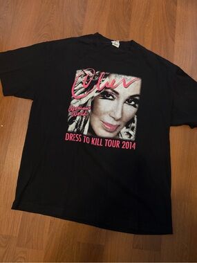 Alstyle Black Tee with Pink Graphic Script unisex